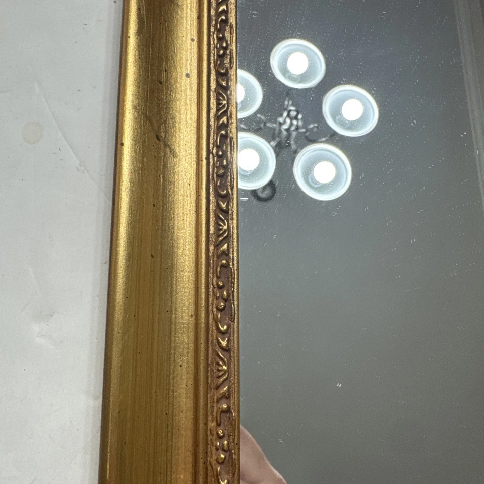 "Espejo de pared dorado ornamentado 12x12"" cuadrado marco de madera dorado vintage" Foto 4 de 4