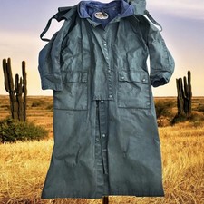 Australian Outback Collection Long Drover Coat Rancher Duster Small Black Brown
