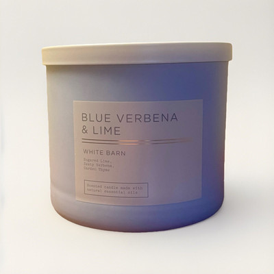 Bath & Body Works Blue Verbena & Lime 3 Wick Candle Zesty Citrus Herby