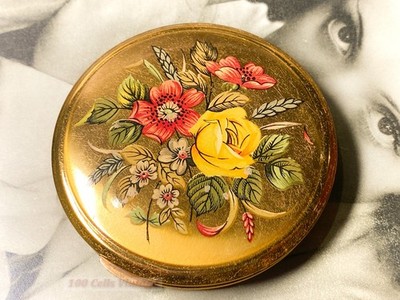 Rote und gelbe Frühlingsblumen Vintage Puder kompakt: Schminkspiegel - 0v