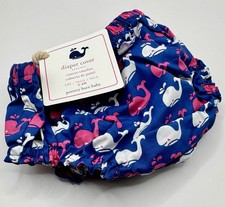 Pottery Barn Kids - Baby Girls Diaper Cover - Whales - 3-6 Months BRAND NEW