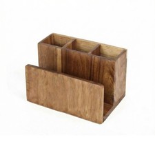 Range-Couverts, Porte-serviettes Bambou Naturel 4 Compartiments pour Cuisine,