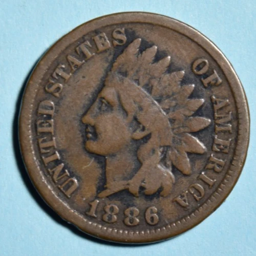 1886 TYPE 1 Indian Head Cent Penny ~ VG VERY GOOD ~ US Type Coin Collectible