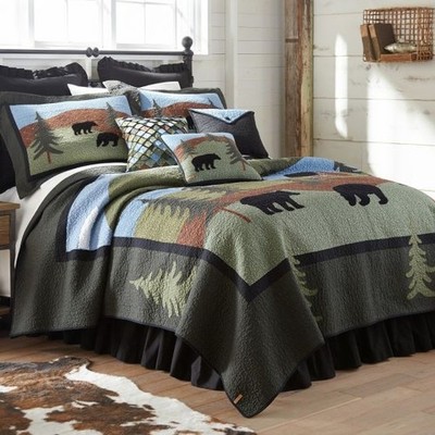 RUSTIC CABIN LODGE APPLIQUED PIECED QUILTED COLLECTION | Bear Lake