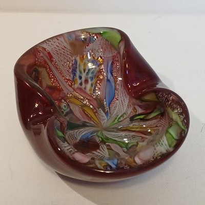 Murano Schale Rot Oval Rest of the Day/Tutti Frutti Dino Martens AVEM Vintage