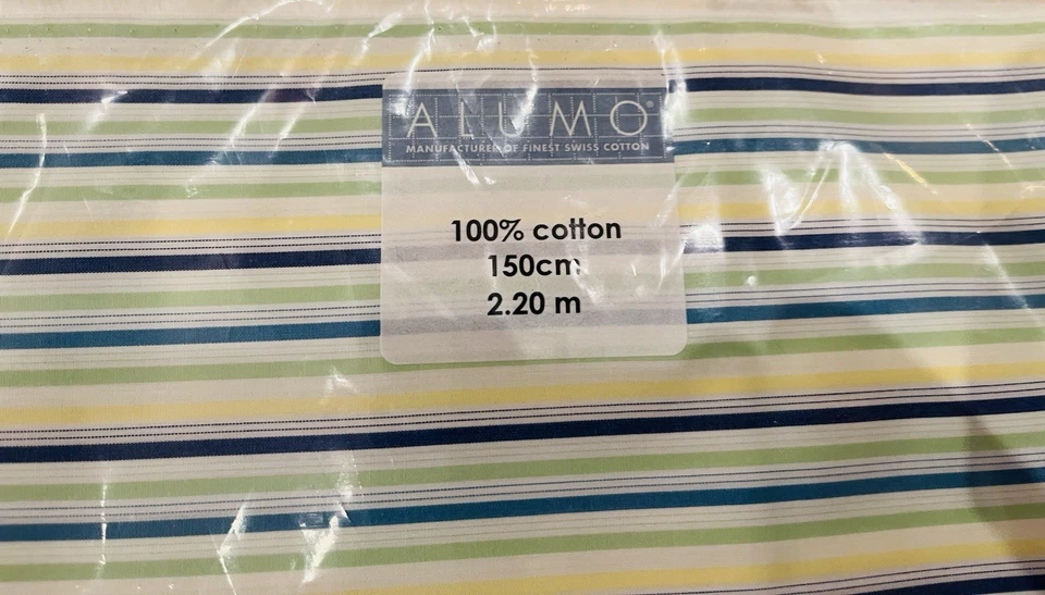Stoff 100%  Baumwolle mit Streifen, 2 Teilen- ALUMO- Neu verpackt