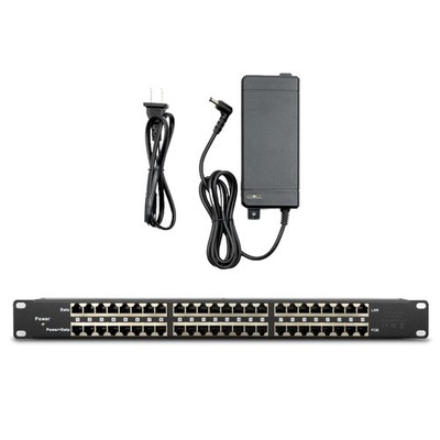 PoE Texas 24 Port Injector with 48v120w Power Supply - 10/100 Data -...