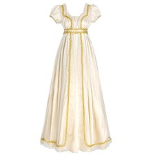 CR ROLECOS Regency Dress Women Costume Champagne Gold Large,