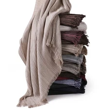 Muslim Long Shawl Wrap Women Vintage Headscarf Scarves Stoles Turban Headcover