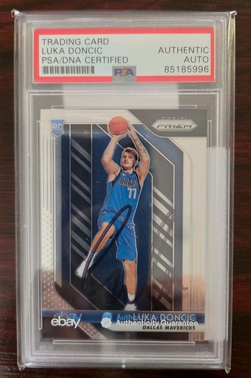 Luka Doncic Signed Rookie RC 2018 Panini Prizm Auto Card Lakers PSA/DNA