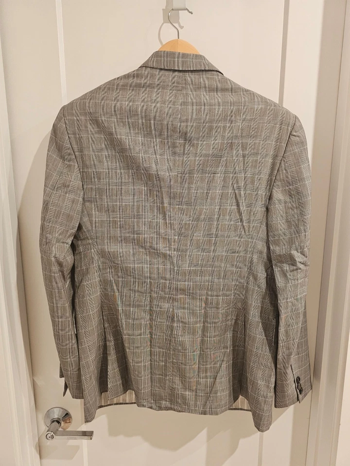 Traje Brooks Brothers Negro Polar Gris Cuadros Lana BB2 US40R - LEER DEFECTOS Foto 3 de 4