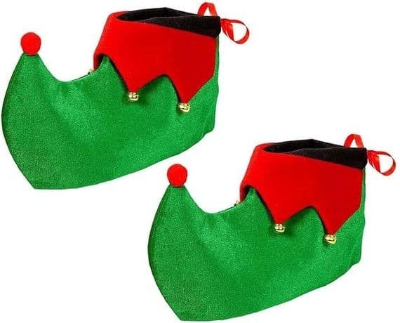 Christmas Elf Shoe Covers Fancy Dress Xmas Costume Accessories