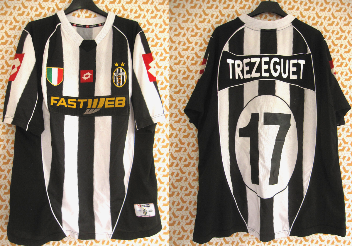 Maillot Juventus 2002 Trezeguet #17 Lotto Fastweb vintage shirt