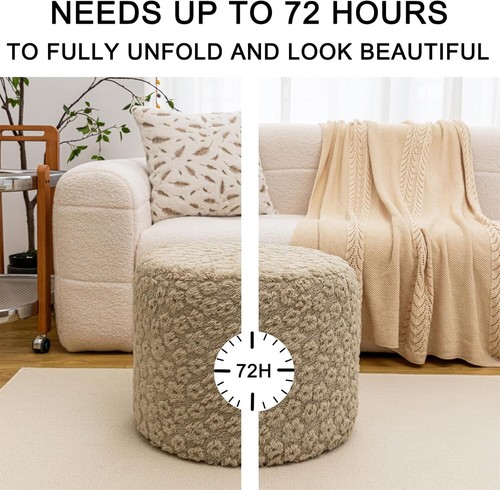 Bequemer Boho Rund Boden Pouf Ottomane 18x18x14 Zoll Fußstütze, Hocker & Kissen - Bild 49 von 96