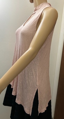 PINK REPUBLIC NWT Women's Size S Pink Choker/Keyhole Neck Sleeveless Tunic Top - Picture 2 of 7