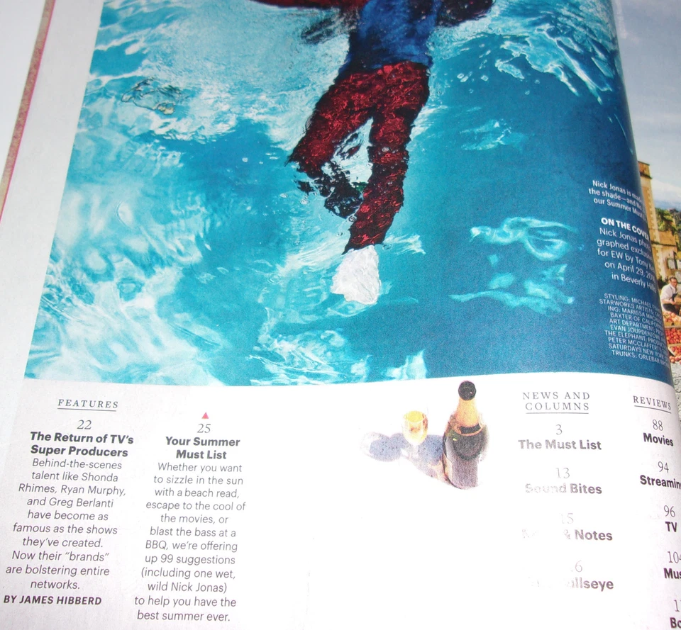 Nick Jonas Entertainment Weekly Jun 2016 Summer Preview Amy Schumer Harry Potter - Image 2 of 2