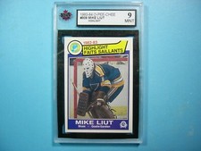 1983/84 O-PEE-CHEE NHL HOCKEY CARD #309 MIKE LIUT HL KSA 9 MINT SHARP+ 83/84 OPC