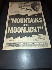 Johnnie Ray Mountains In The Moonlight Rare Original Promo Poster Ad Framed!