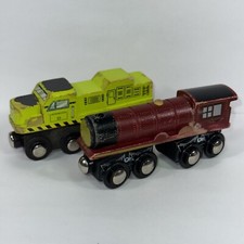 Lot of 2 Circo Train Cars  Wood Train Set Compatible with Thomas  Others