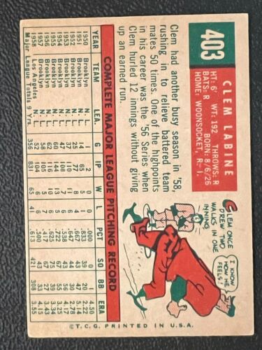 1959 Topps Baseball Singoli - Numeri 400-506 - Scegli la tua carta - Aggiorna il tuo set- - Foto 23 di 501