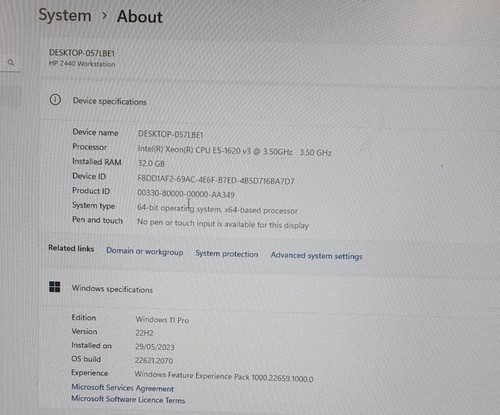 Estación de trabajo HP Z440 XEON E5-1620 V3 @3,50 GHz 32 GBDDR4 RAM, DISCO DURO DE 2 TB, 250 SSD, 8 GBVGA - Imagen 9 de 11