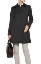 Theory Black Crepe Dress Coat