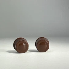 Tube Radio Knobs Small Deco Design 2pc 1930s- 40s Plastic 1/4" D Shaft Vintage