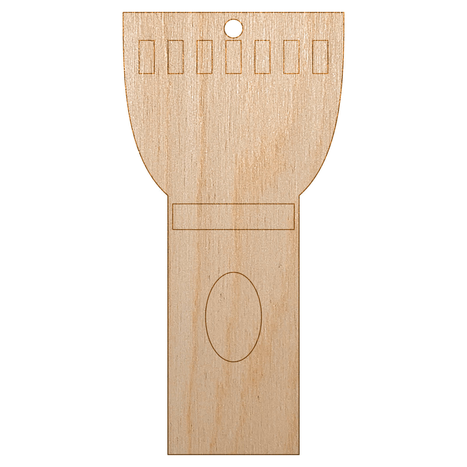 Flashlight Icon Unfinished Craft Wood Holiday Christmas Tree DIY Ornament