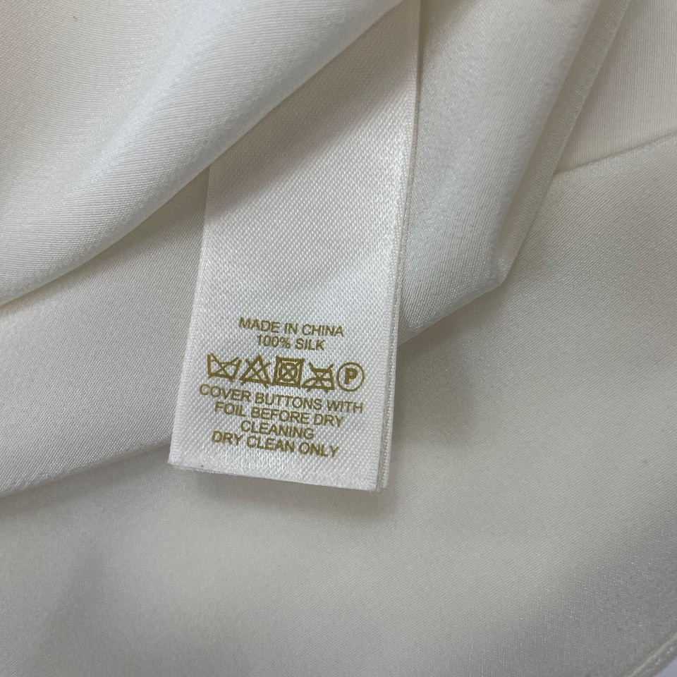 Kate Spade Blouse Women's Medium 100 Silk Long Sleeve Cream eBay