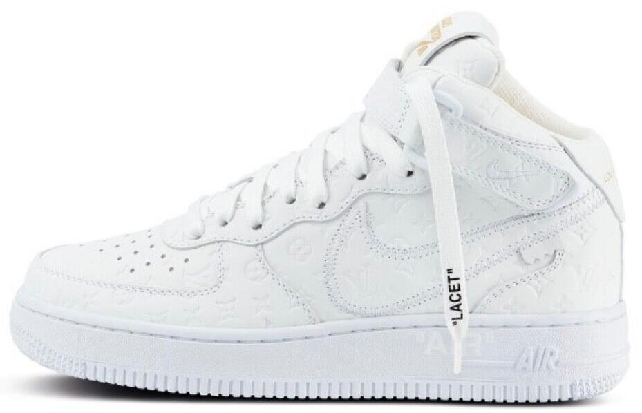 Nike Louis Vuitton x Air Force 1 Mid Triple White for Sale