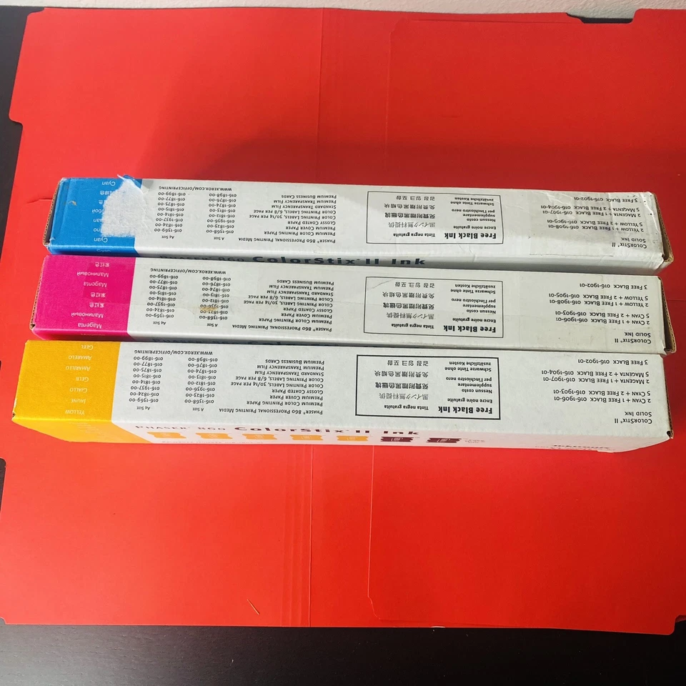 XEROX PHASER 860 COLORSTIX II INK BLACK CYAN MAGENTA YELLOW New Expired Multi - Image 2 of 4