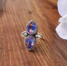 Purple Copper Turquoise Ring 925 Sterling Silver Designer Ring All Size R134