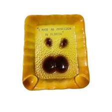I Made an Impression In Florida Enesco Souvenir Ashtray Butt Foot Print 4x5 Vtg