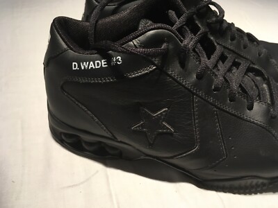 2004 Dwayne Wade Converse Icon Pro Black Leather D Wade #3 Basketball Shoe Sz 12 2004 Dwayne Wade Converse Icon Pro Black Leather D Wade #3  main image 3