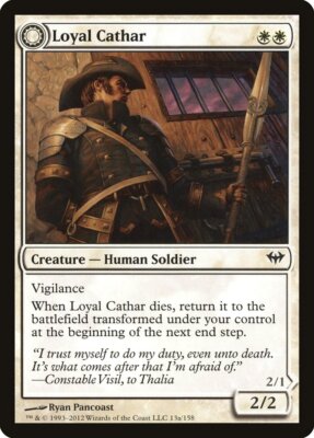 Loyal Cathar // Unhallowed Cathar [Dark Ascension] Magic MTG
