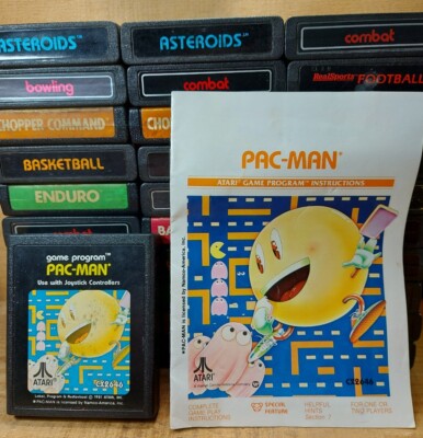 PAC-MAN ATARI 2600 VIDEOGAME & MANUAL VINTAGE 1981 CX2646 VGB