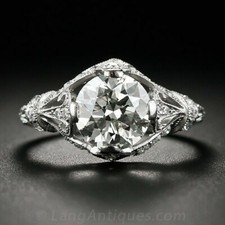 1.75 CT White Round CZ Antique Engagement Ring Solid 925 Sterling Silver