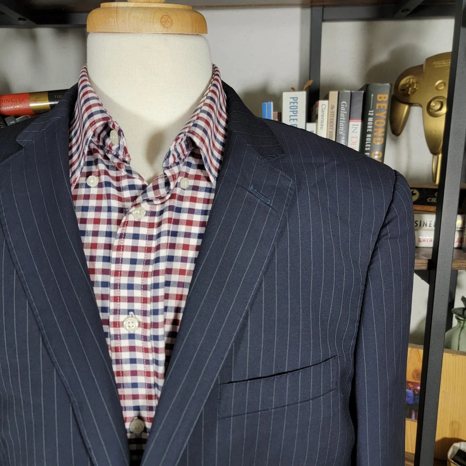 Givenchy Men's Sport Coat Blazer MODEL GF2022PP220 Striped Black Wool Size 46R - Image 4 of 4