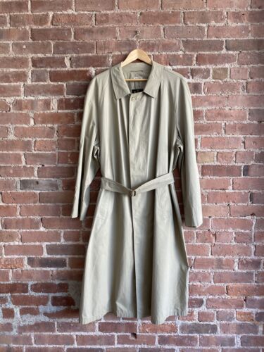 Vintage Herno Trench, Sz 54 XL 100% Cotton Italy, Battaglia Beverly Hills - Foto 1 di 12