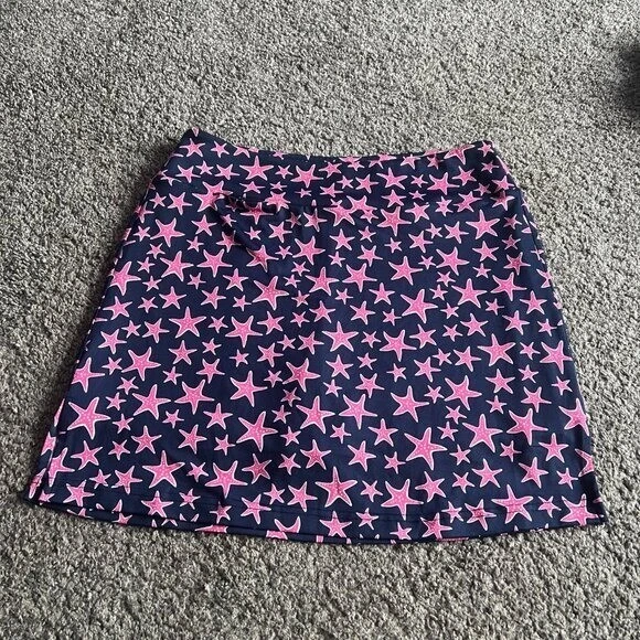 GOLFTINI Azul Marino Rosa Caliente Estrellas Fugaces Pull On Tejido GOLF SKORT Mediano Nuevo con Etiquetas Foto 3 de 4