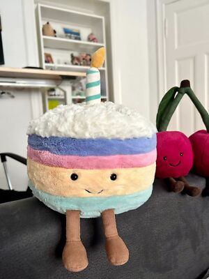 Jellycat Rainbow birthday cake stuffed figure Birthday present | eBay