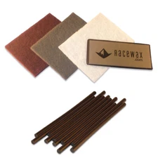 RaceWax Ptex Ski Base Repair Kit: 10 black p-tex,metal scraper,3 3M buffing pads