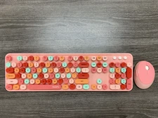 Mofii Wireless Keyboard and Mouse Combo, Multi Color Round Keys,  PC/Laptop/Mac