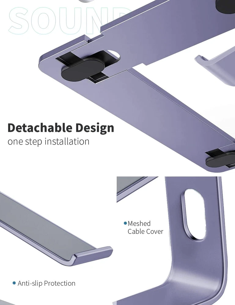 Laptop Stand, Aluminum Computer Riser, Ergonomic Laptops Elevator for Desk, Meta