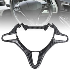 Carbon Fiber Steering Wheel Cover Panel Trim For Honda Civic 2006-2011 2007 2008