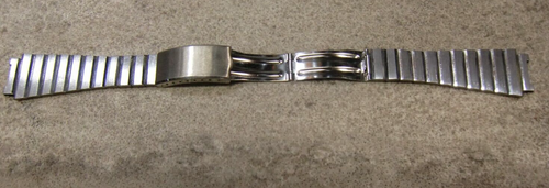 Vintage 19mm Stainless Steel Flared-End nos 1970s Classic Watch Band