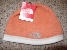 The NORTH FACE Orange Beanie B Keen Fleece lined Knit Cap hat Boys Kids OS NEW
