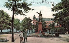 392573) Postcard log cabin with Prince Friedrich Carl monument G�rlitz 