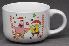 Nickelodeon Spongebob Squarepants & Patrick Candy Cane Christmas Ceramic Mug