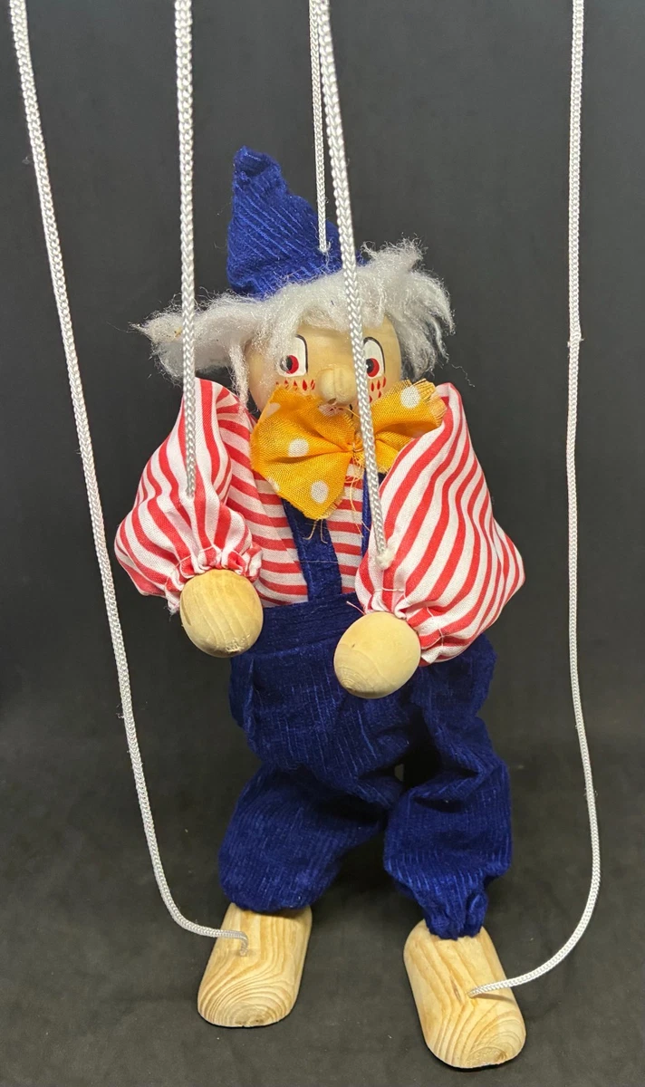 Lot De 5 Anciennes Marionnettes En Bois Et Plâtre - Figurines Vintage